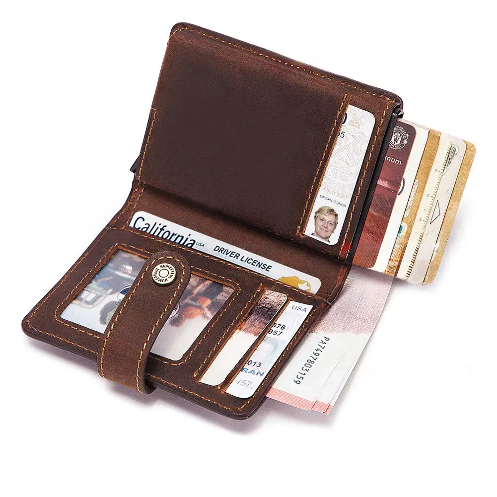 Genuine Leather Bifold Wallet for Men