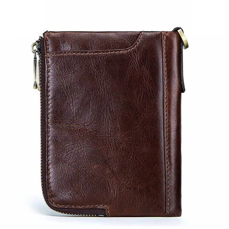 Men's Wallet Multifunctional Bifold Double Zipper