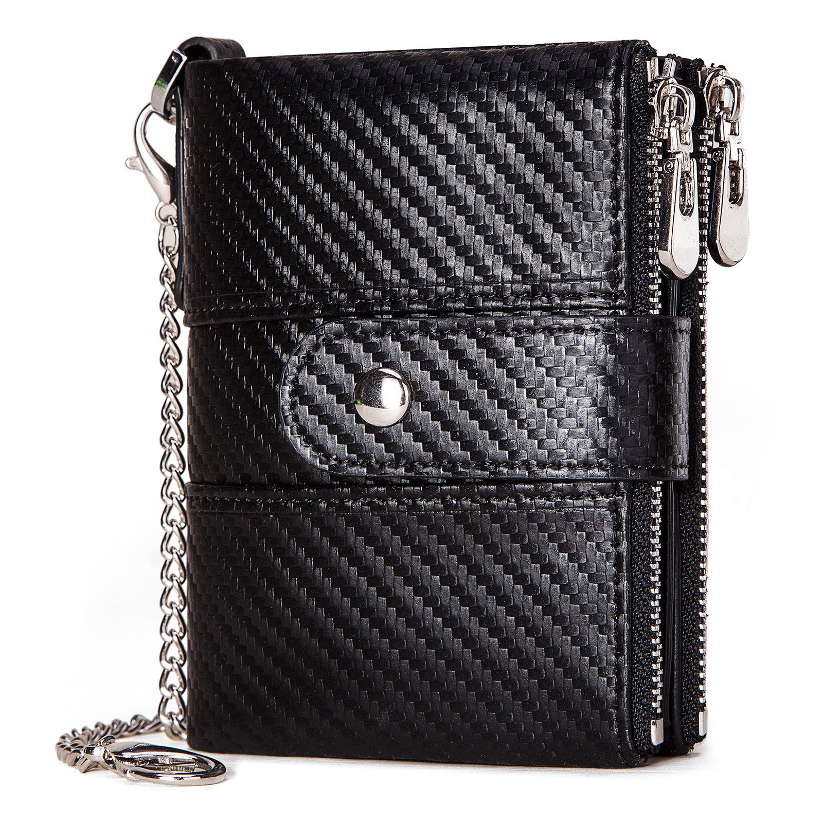 Men’s Genuine Leather Trifold Wallet with ID Window