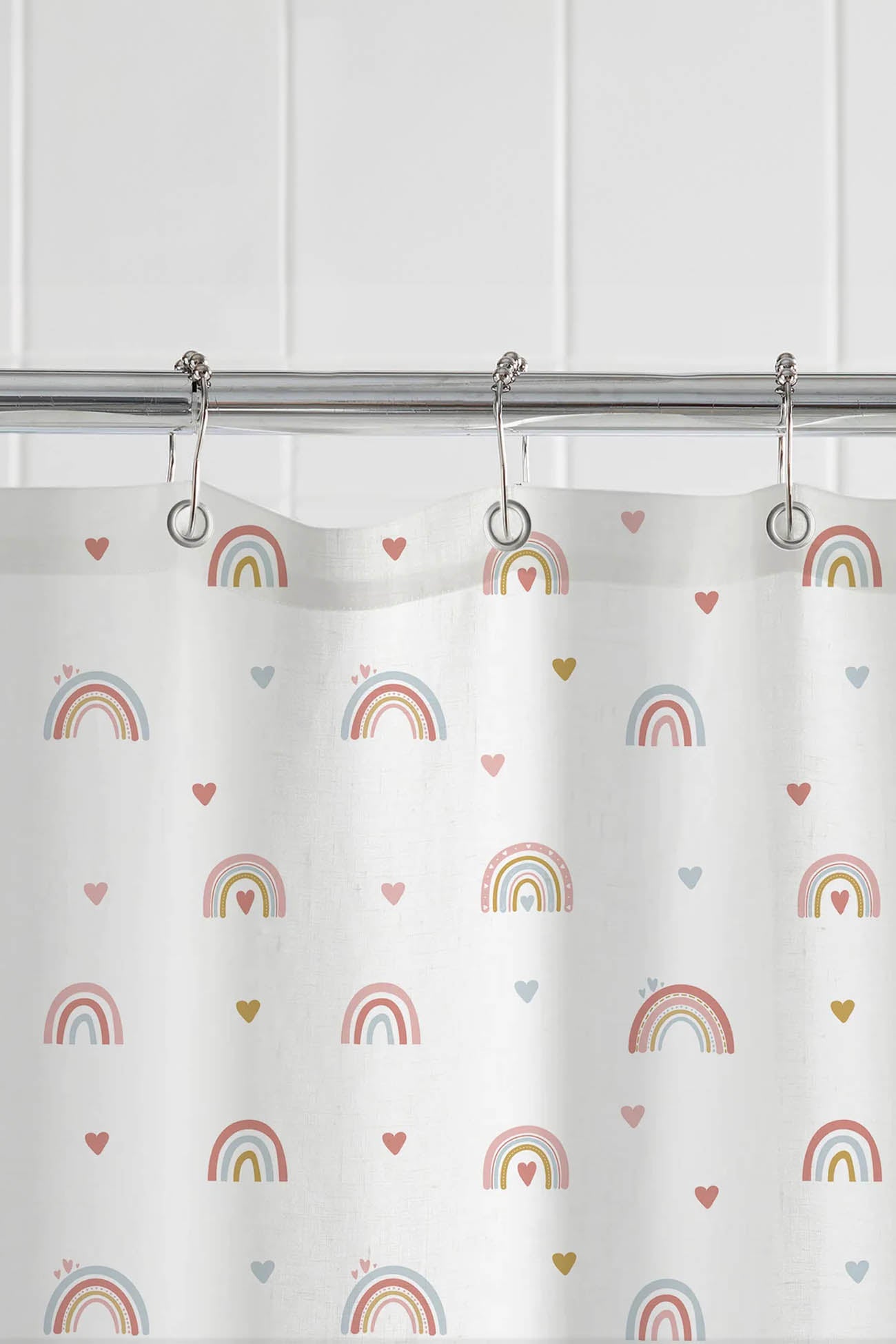 Coastal Shower Curtain, Rainbow Pattern, Colorful, 72"x72"