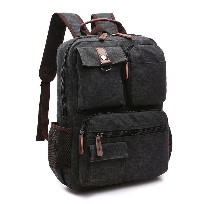 Men's Canvas Backpack with Laptop Sleeve