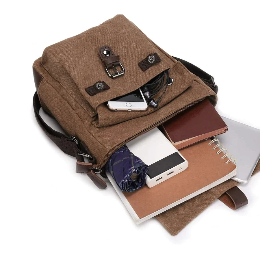 Men's Canvas Shoulder Bag Multi-pocket
