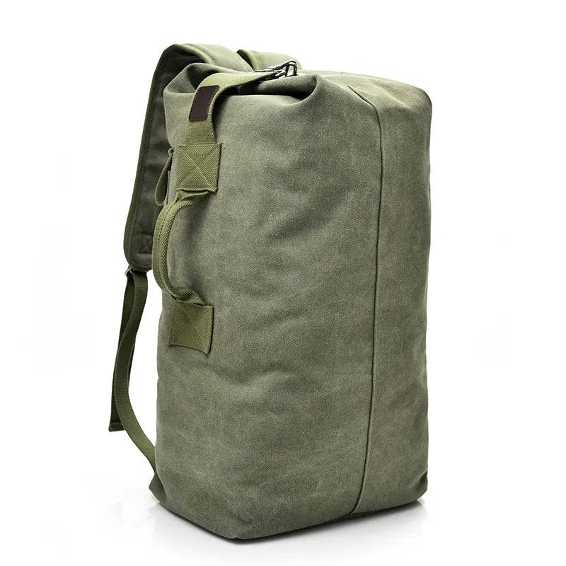 Large Capacity Duffel Top Load Double Strap Canvas Backpack