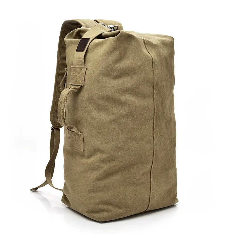 Large Capacity Duffel Top Load Double Strap Canvas Backpack