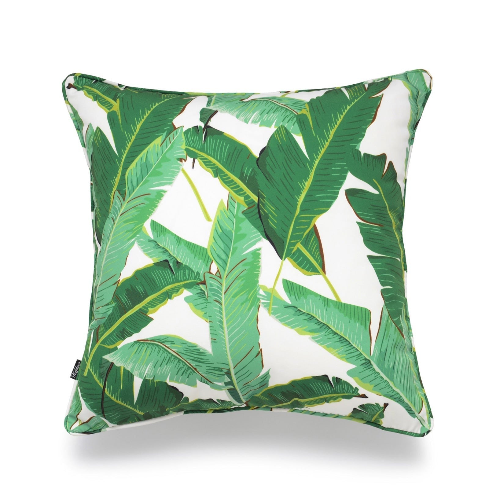 Tropical Banana Leaf Outdoor Pillow Cover, 18"x18"
