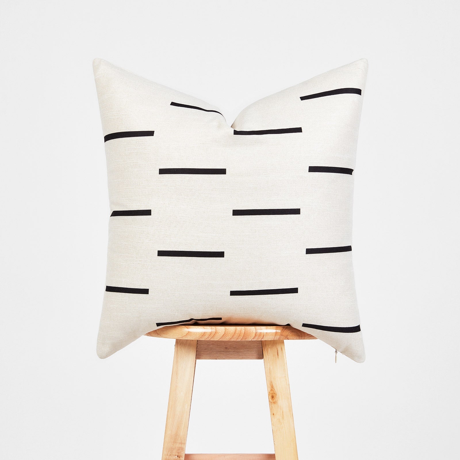 Aztec Print Pillow Cover, Stripes, Black White, 18"x18"