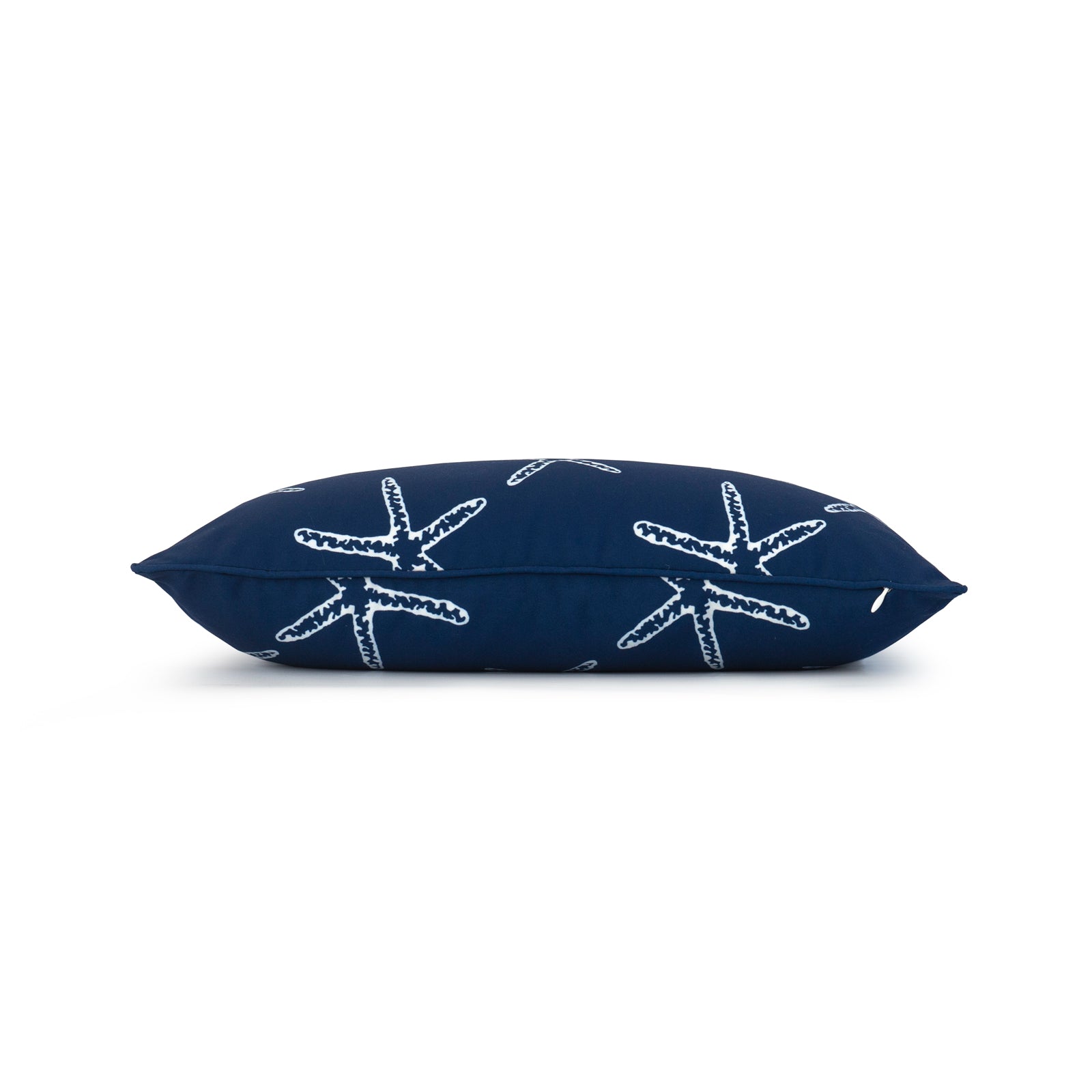 Beach Outdoor Lumbar Pillow Cover, Starfish, Navy Blue, 12"x20"