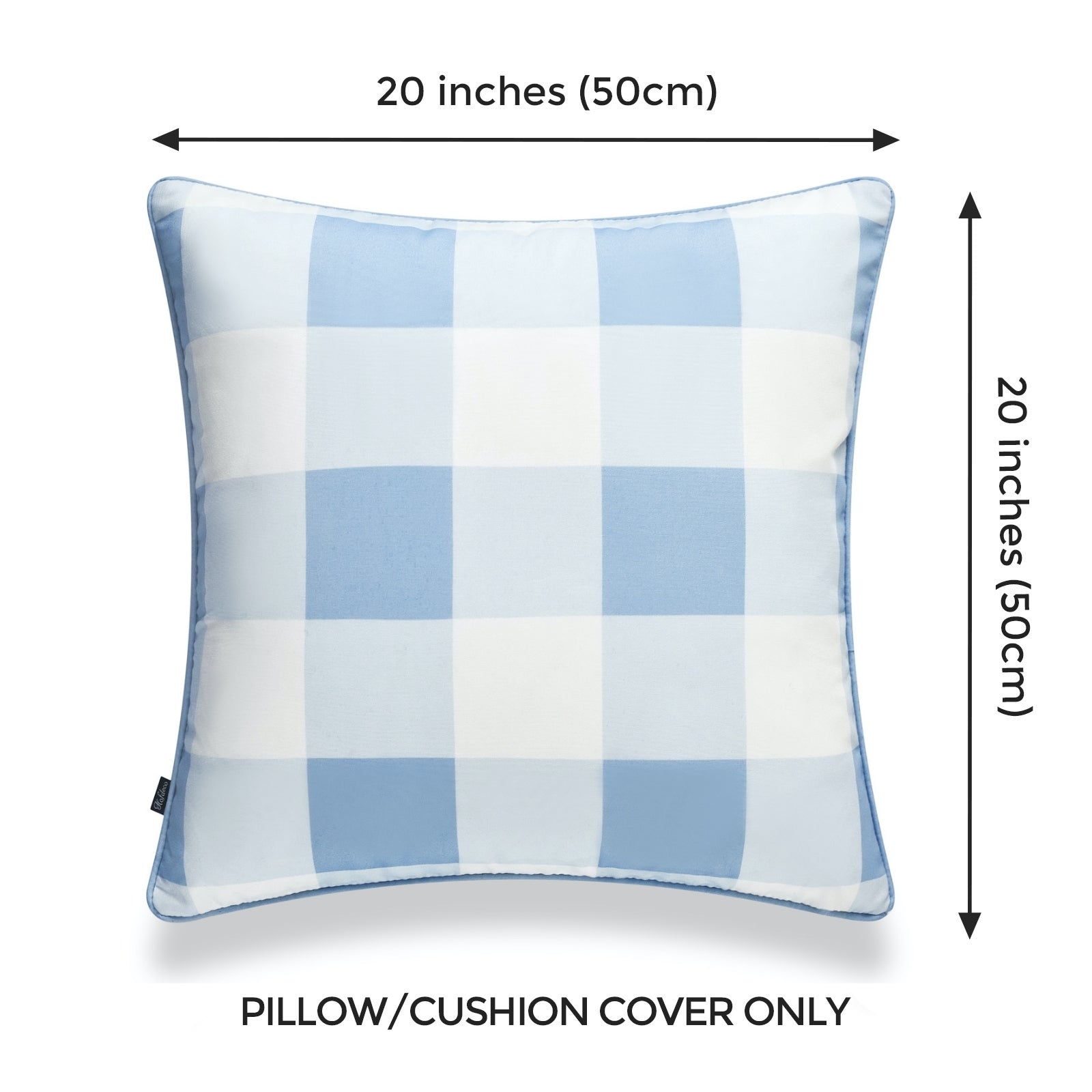 Coastal Indoor Outdoor Pillow Cover, Buffalo Check, Baby Blue, 20"x20"