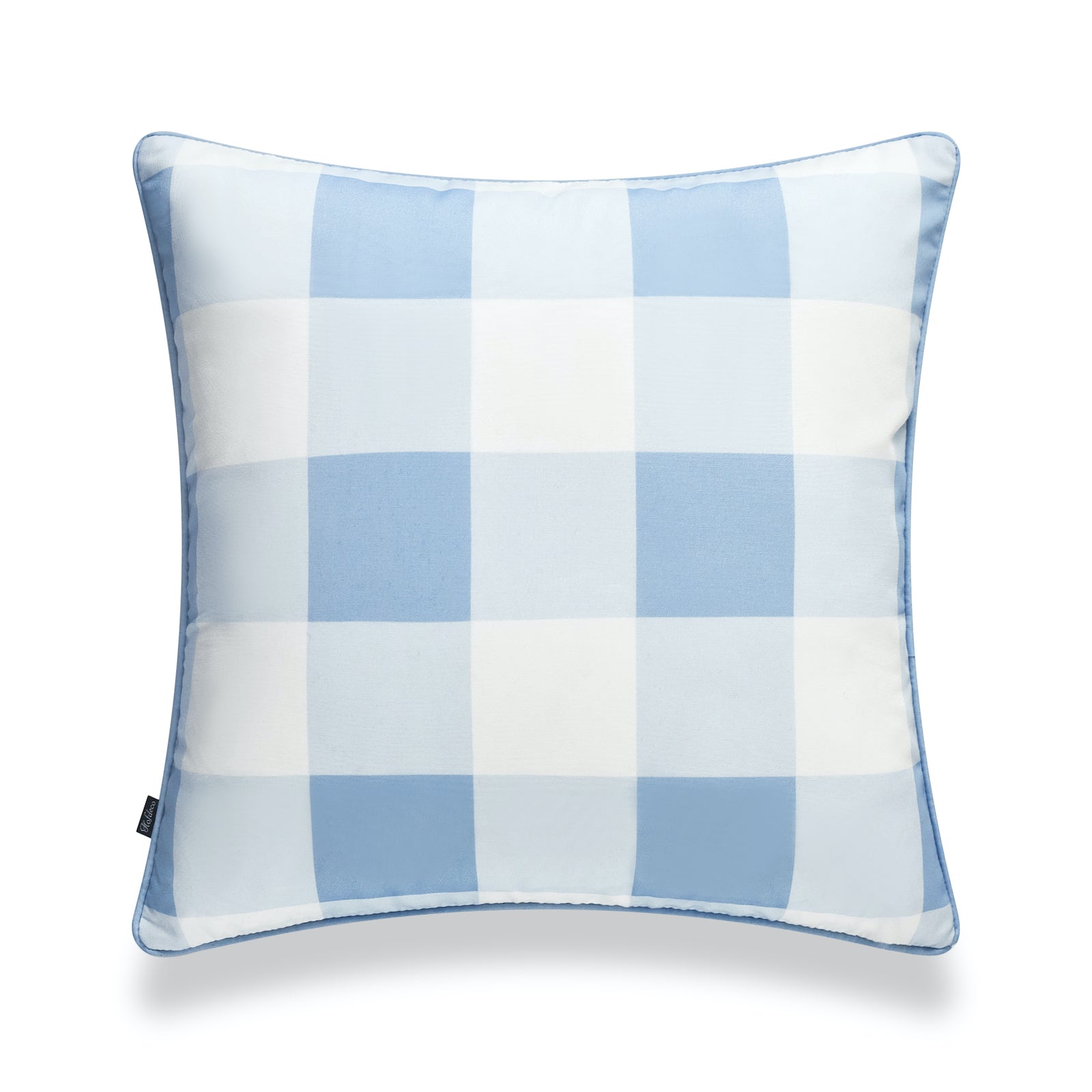 Coastal Indoor Outdoor Pillow Cover, Buffalo Check, Baby Blue, 20"x20"-0