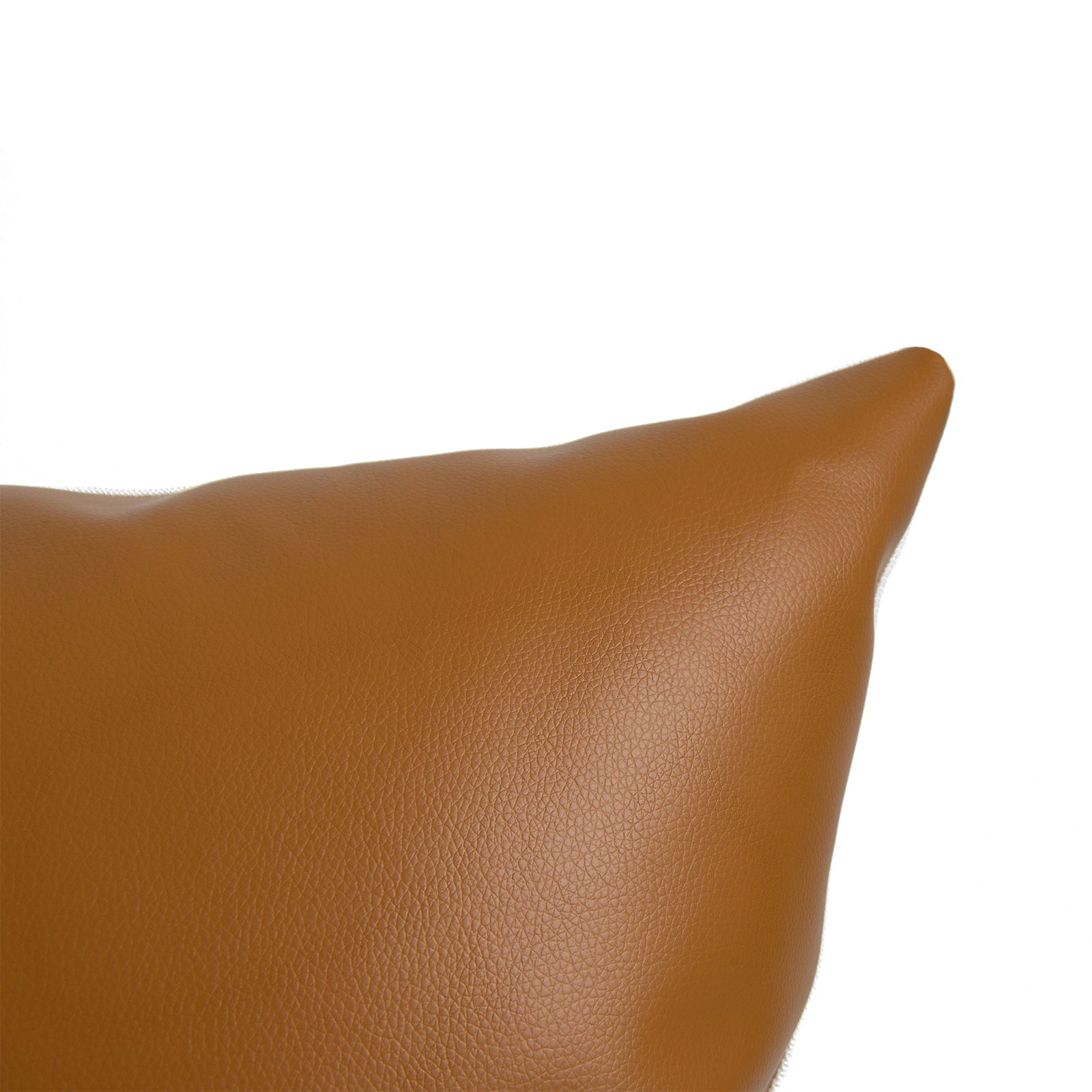 Faux Leather Lumbar Pillow Cover, Modern Design, Camel White, 12"x20"