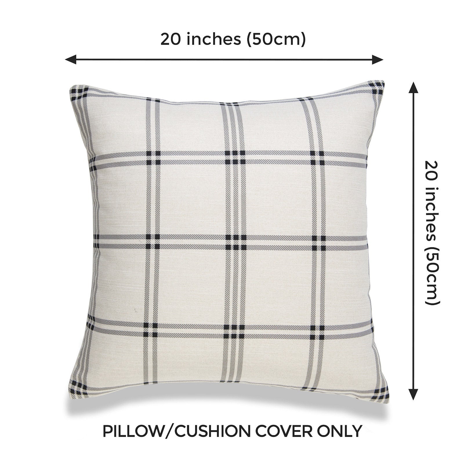 Modern Boho Pillow Cover, Gray, Plaid, 20" x20"