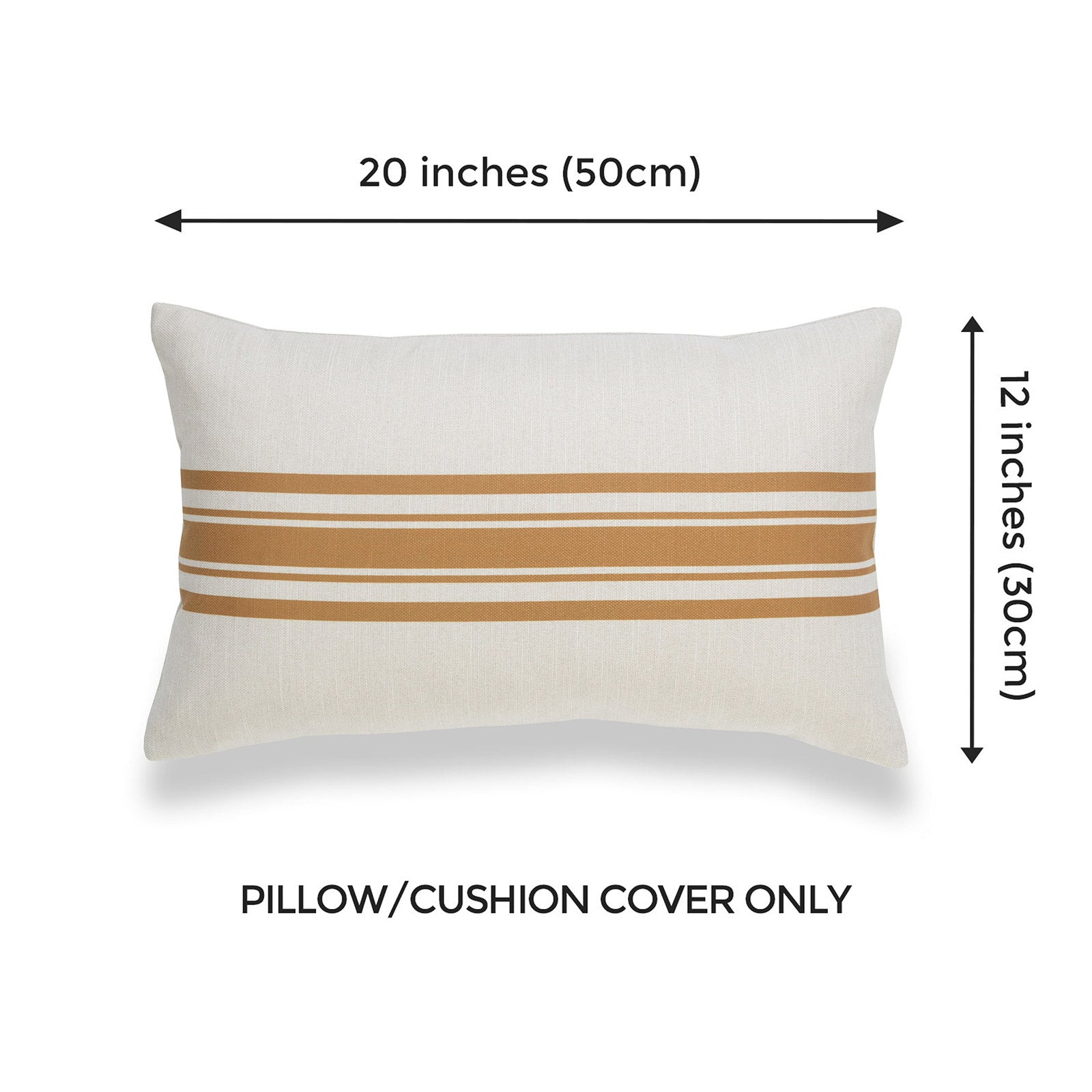 Modern Boho Lumbar Pillow Cover, Mustard Yellow, Stripes, 12" x20"