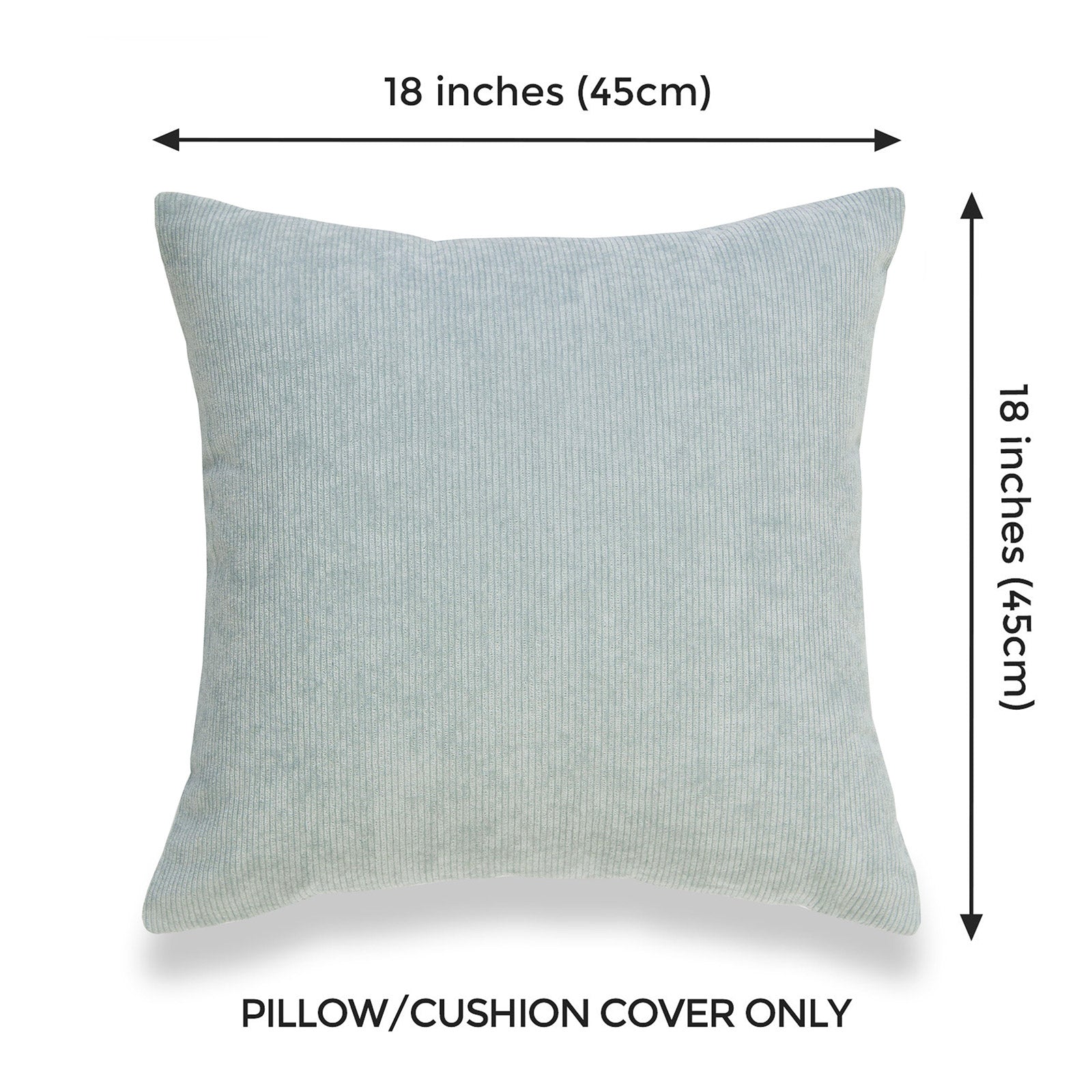 Modern Pillow Cover, Corduroy, Aqua, 18" x18"
