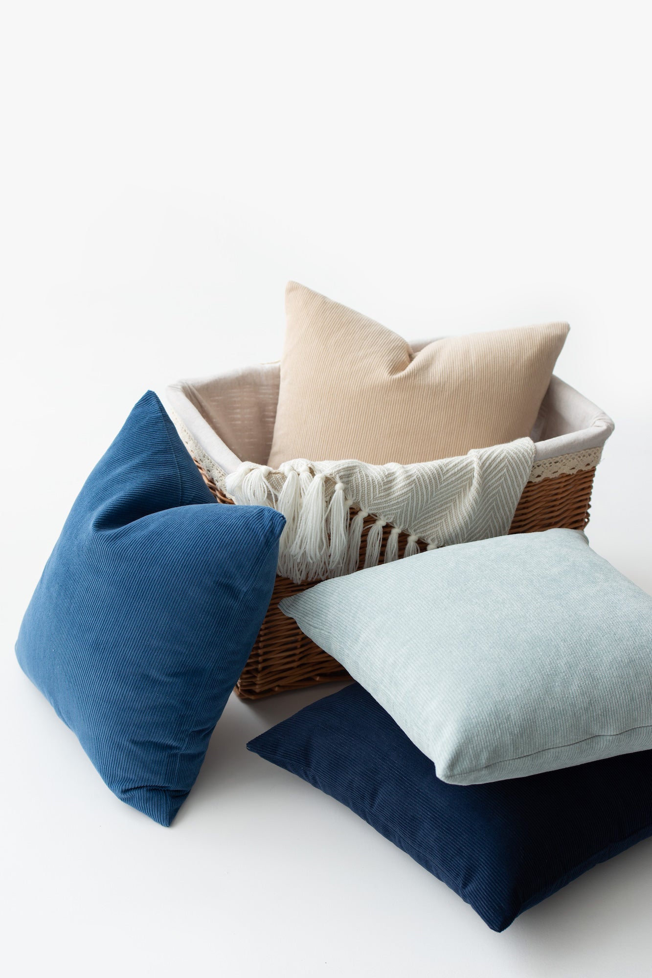 Modern Pillow Cover, Corduroy, Aqua, 18" x18"
