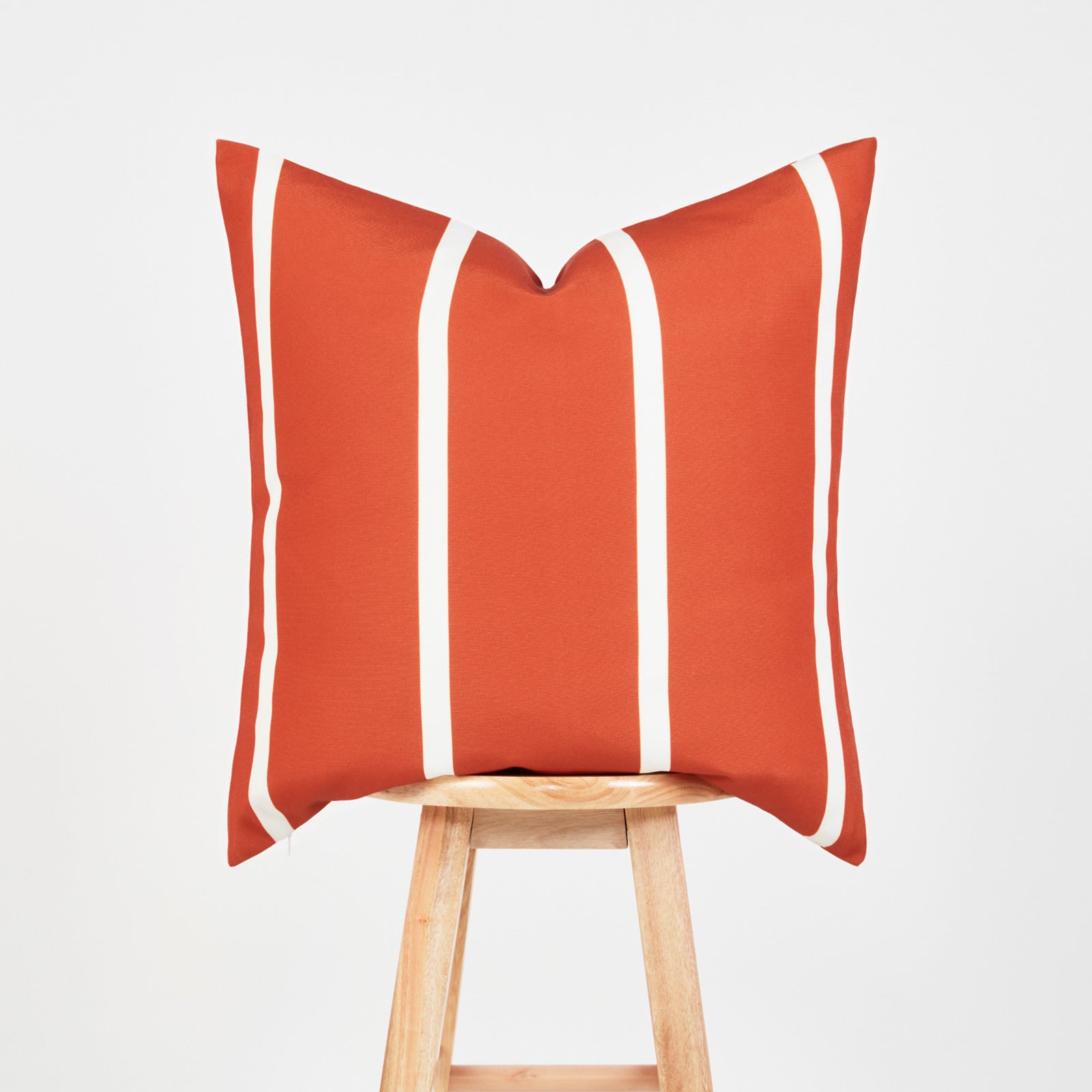 Classic Outdoor Pillow Cover, Rust Orange Wide Striped, 20"x20"
