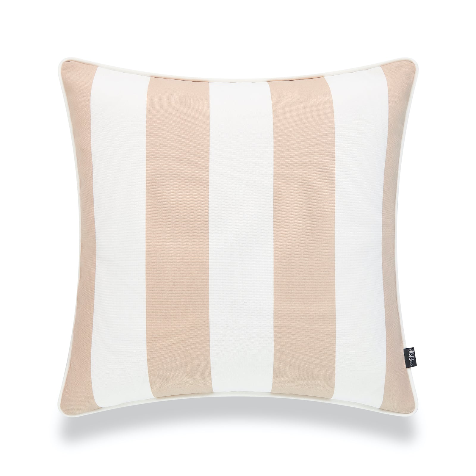 Coastal Outdoor Pillow Cover, Tan Sand Stripes, 18"x18"-0