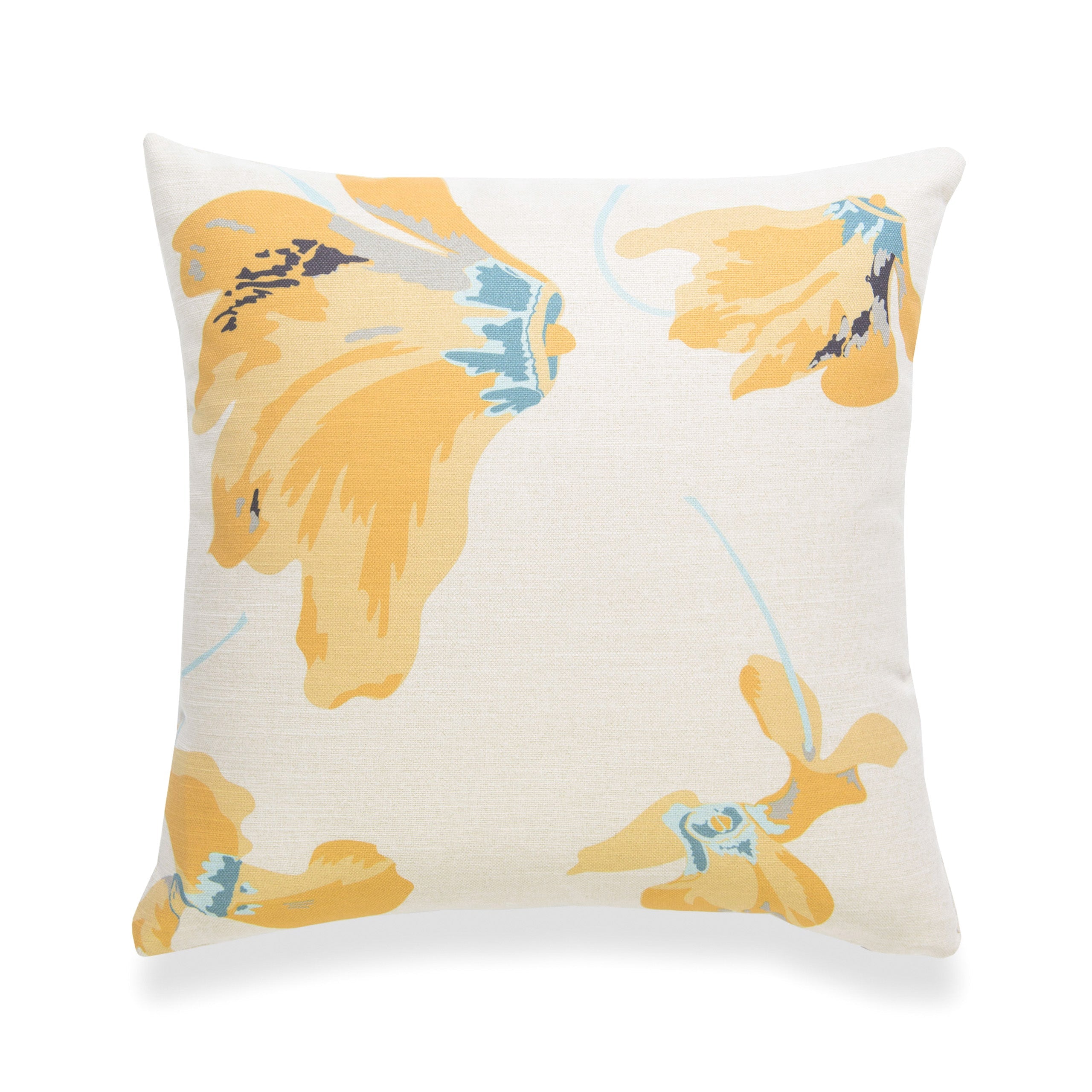 Spring Indoor Outdoor Pillow Cover, Floral, Yellow, 18"x18"-0