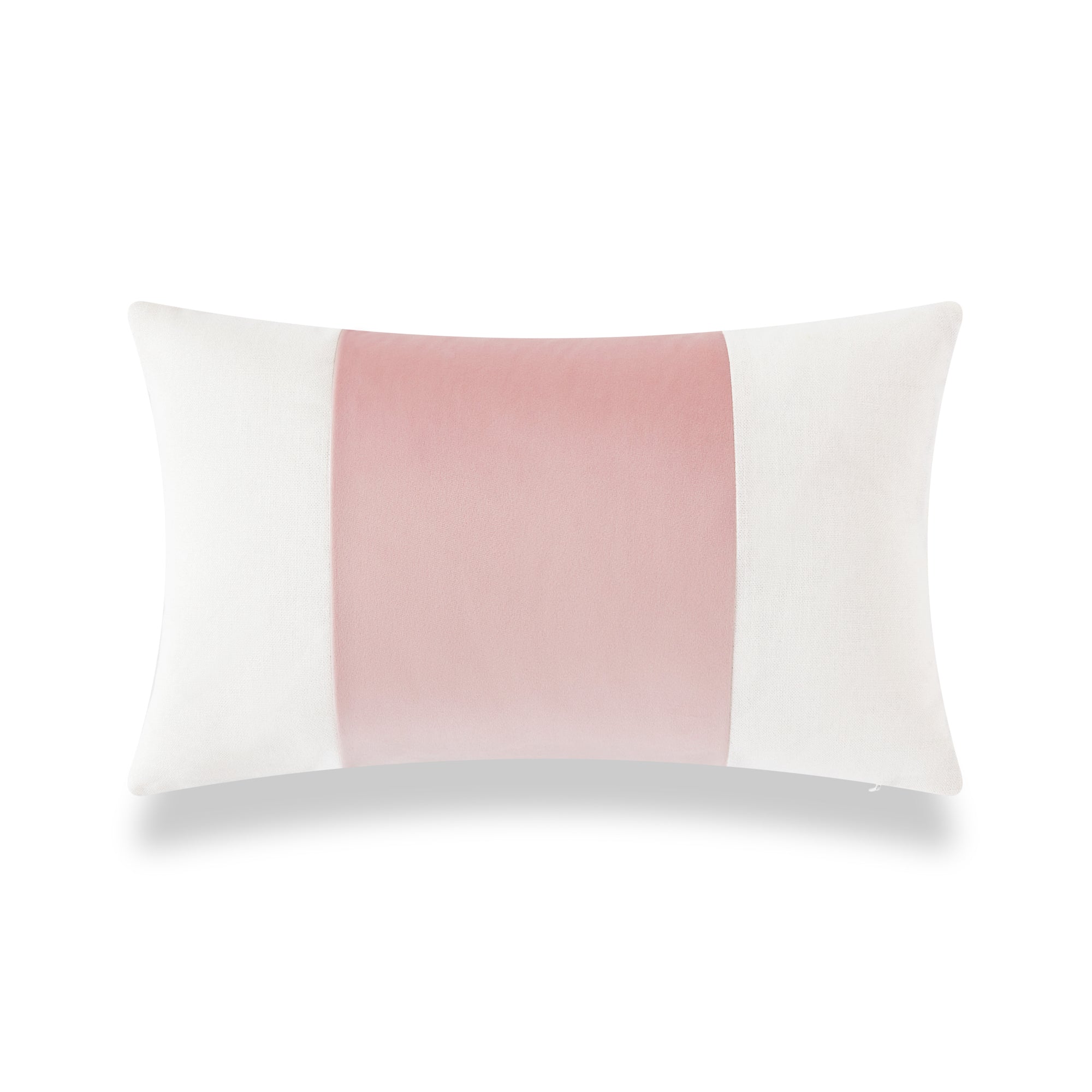 Coastal Indoor Outdoor Lumbar Pillow Cover, Terra, Wide Stripe, Pink, 12"x20"-0