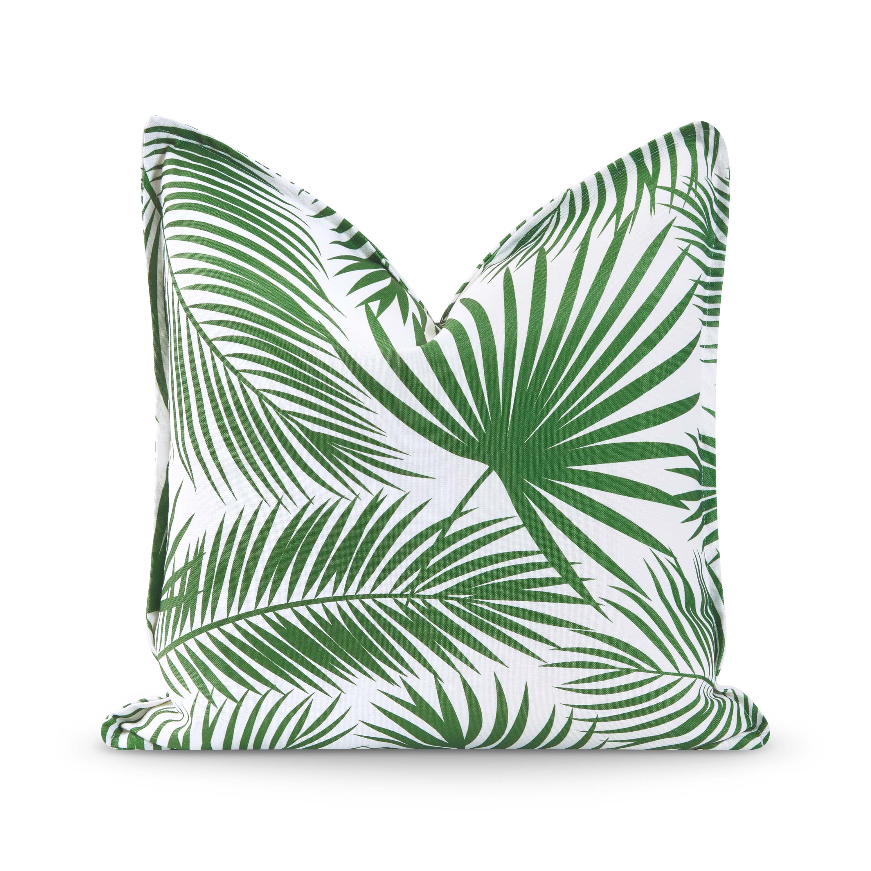 Coastal Indoor Outdoor Pillow Cover, Palm Leaf, Green, 20"x20"-0