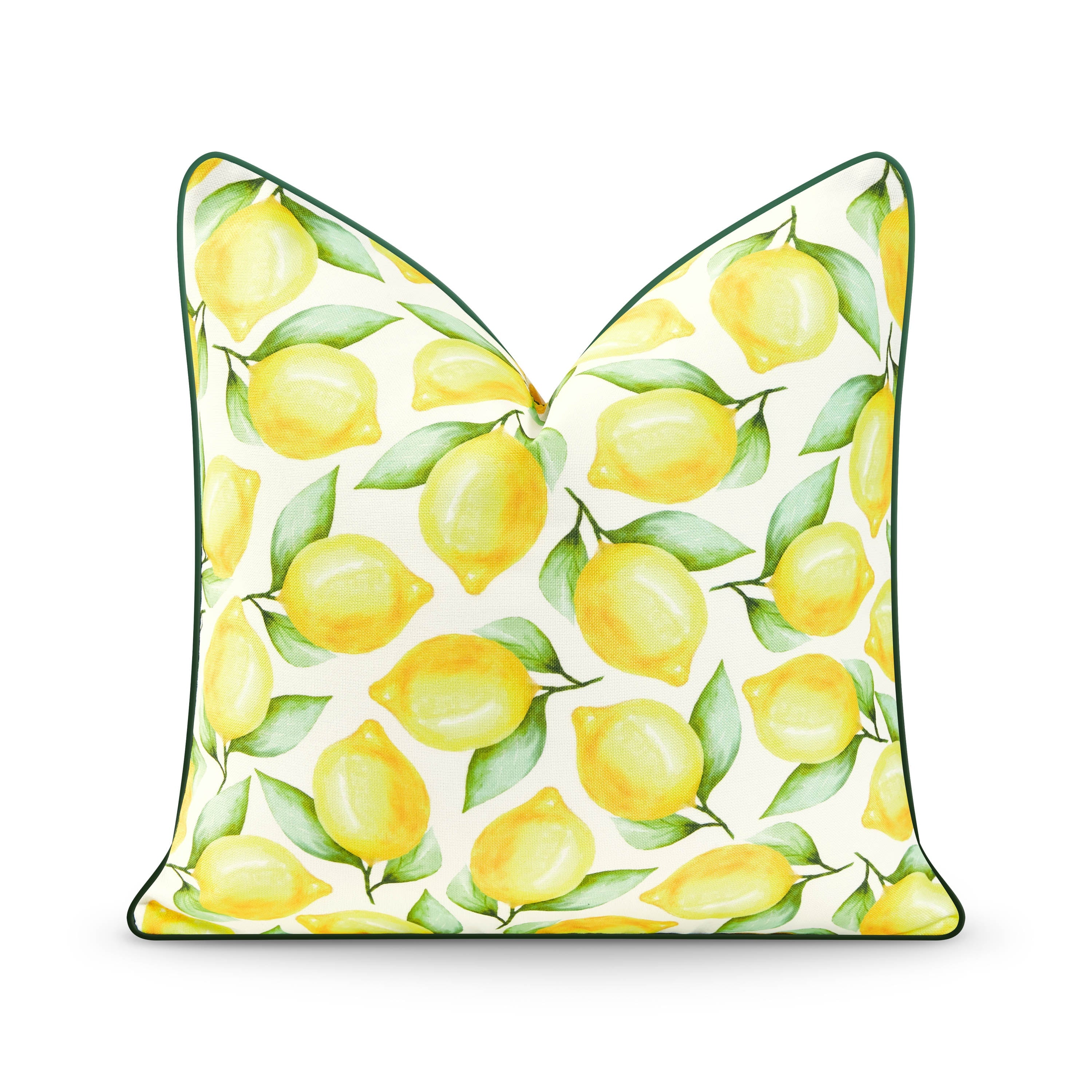 Coastal Indoor Outdoor Throw Pillow Cover, Lemon, Yellow Green, 18"x18"