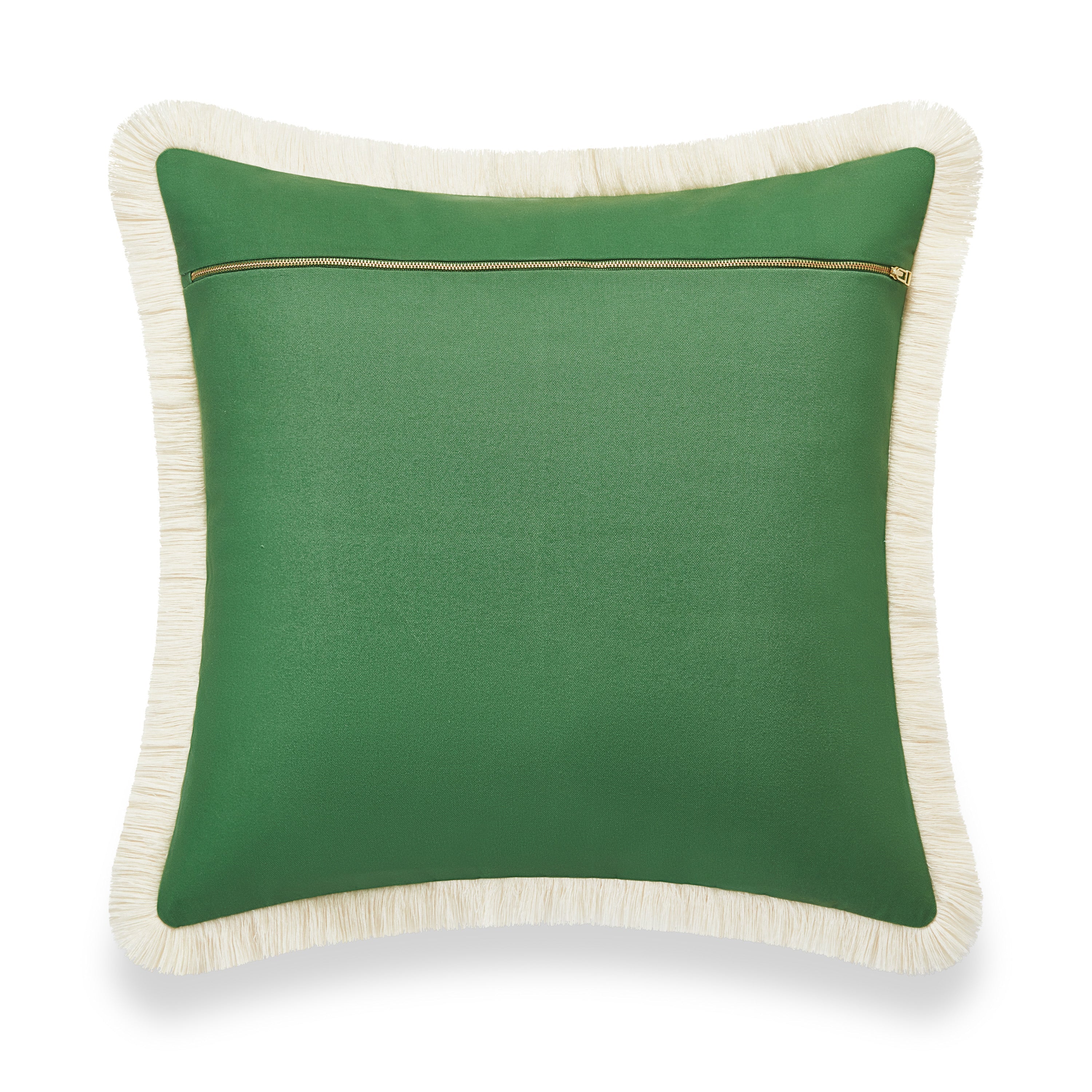 Coastal Indoor Outdoor Pillow Cover, Monstera Leaf Fringe, Green, 20"x20"