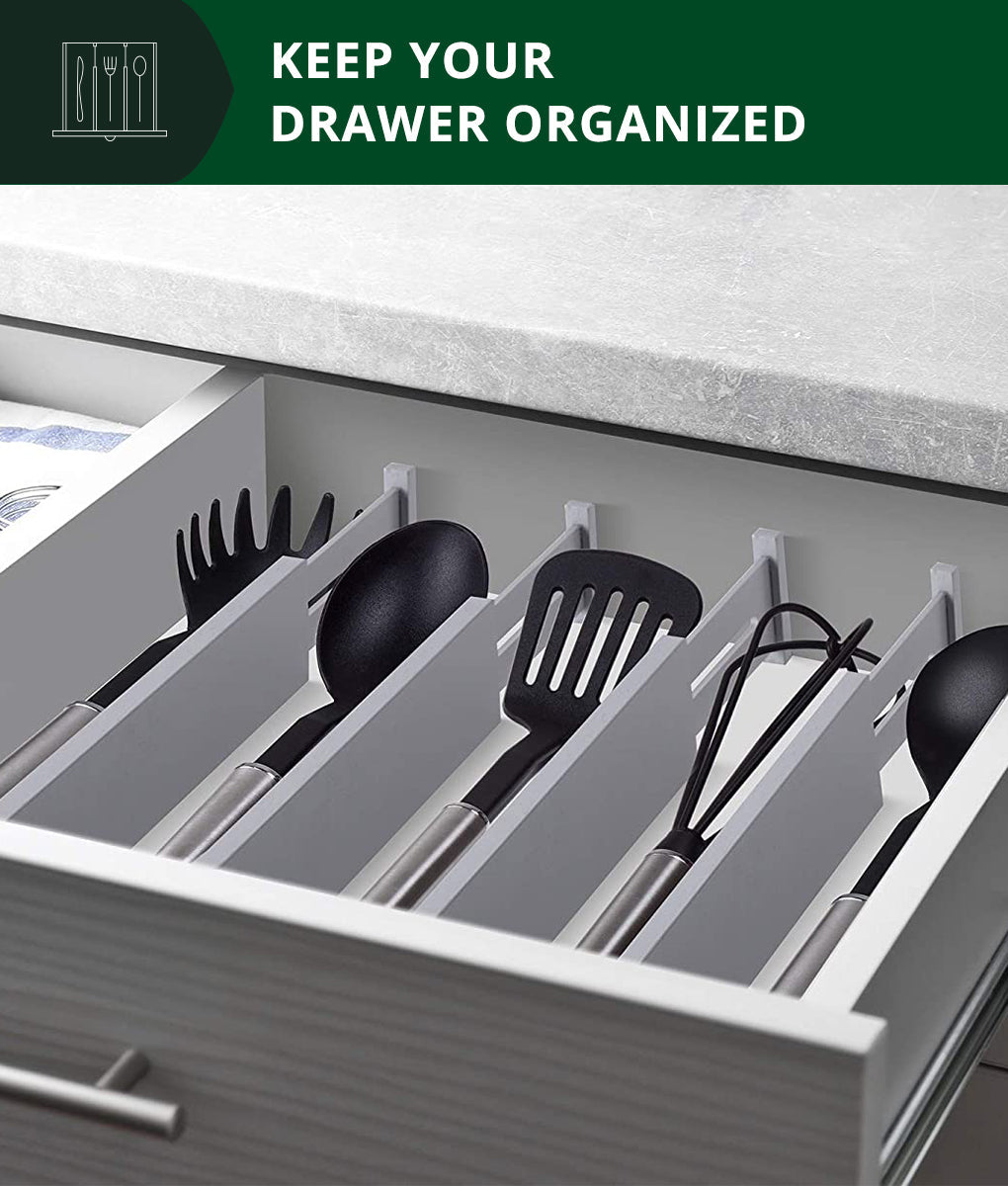 Small Adjustable Drawer Dividers Set of 4 Gray