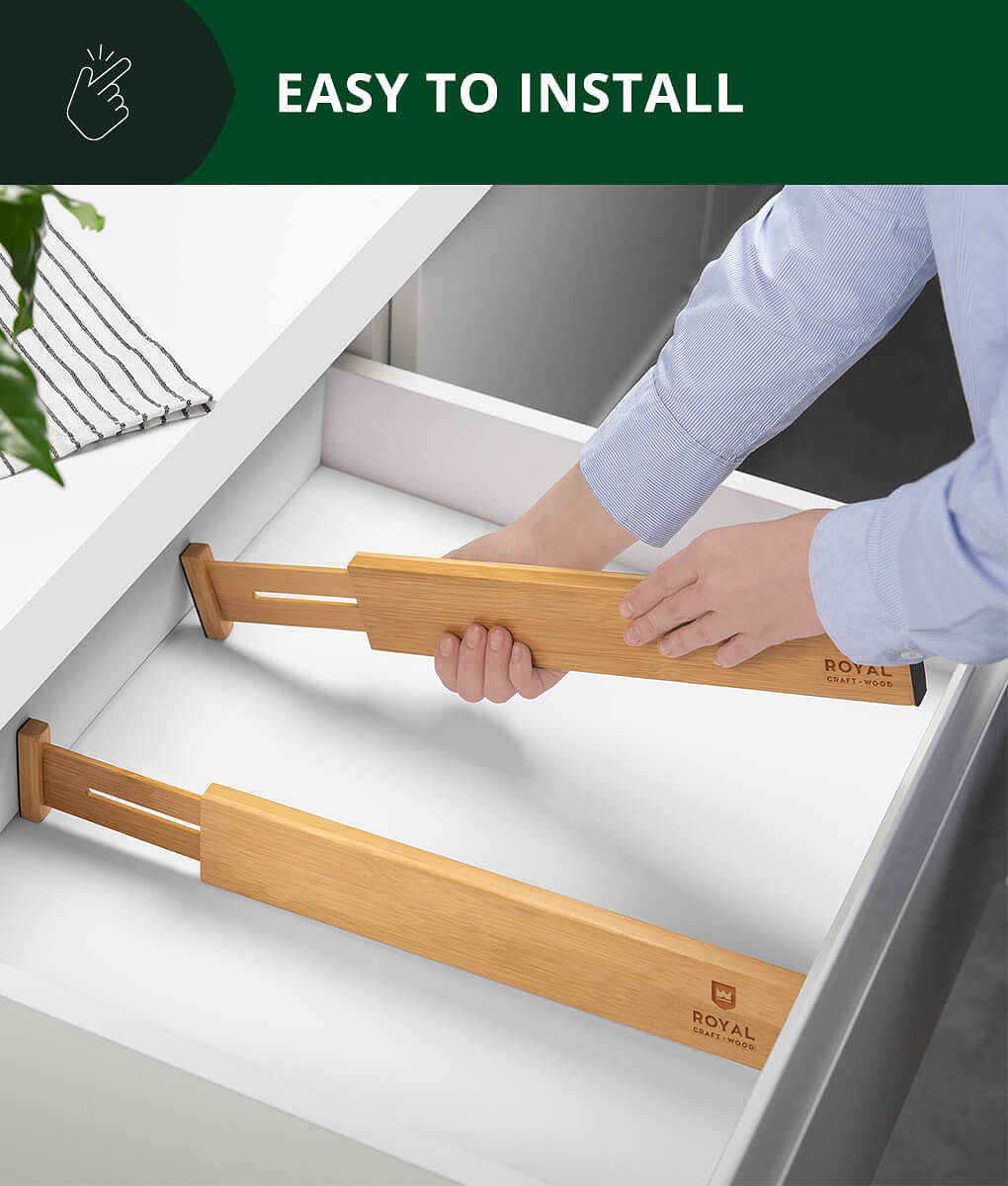 Expandable Drawer Dividers Set of 4 Natural Color