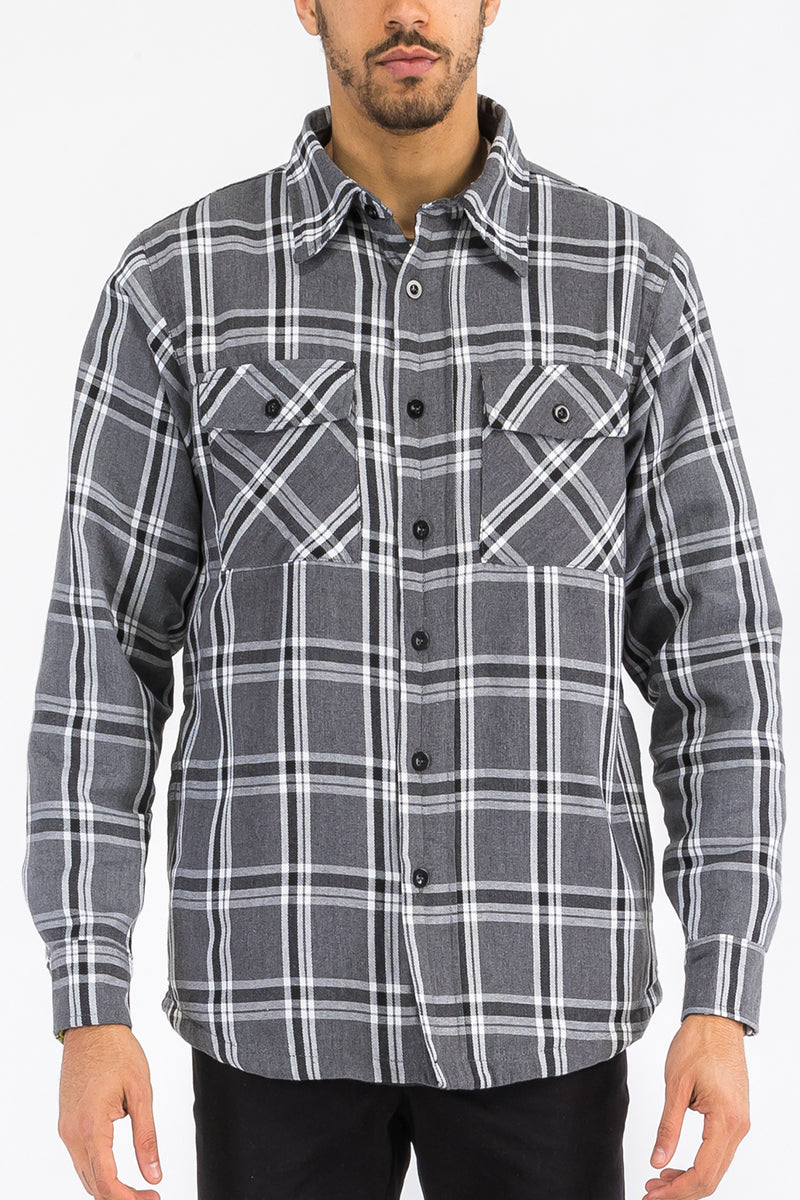 Checked Quilted Flannel Shirt-5