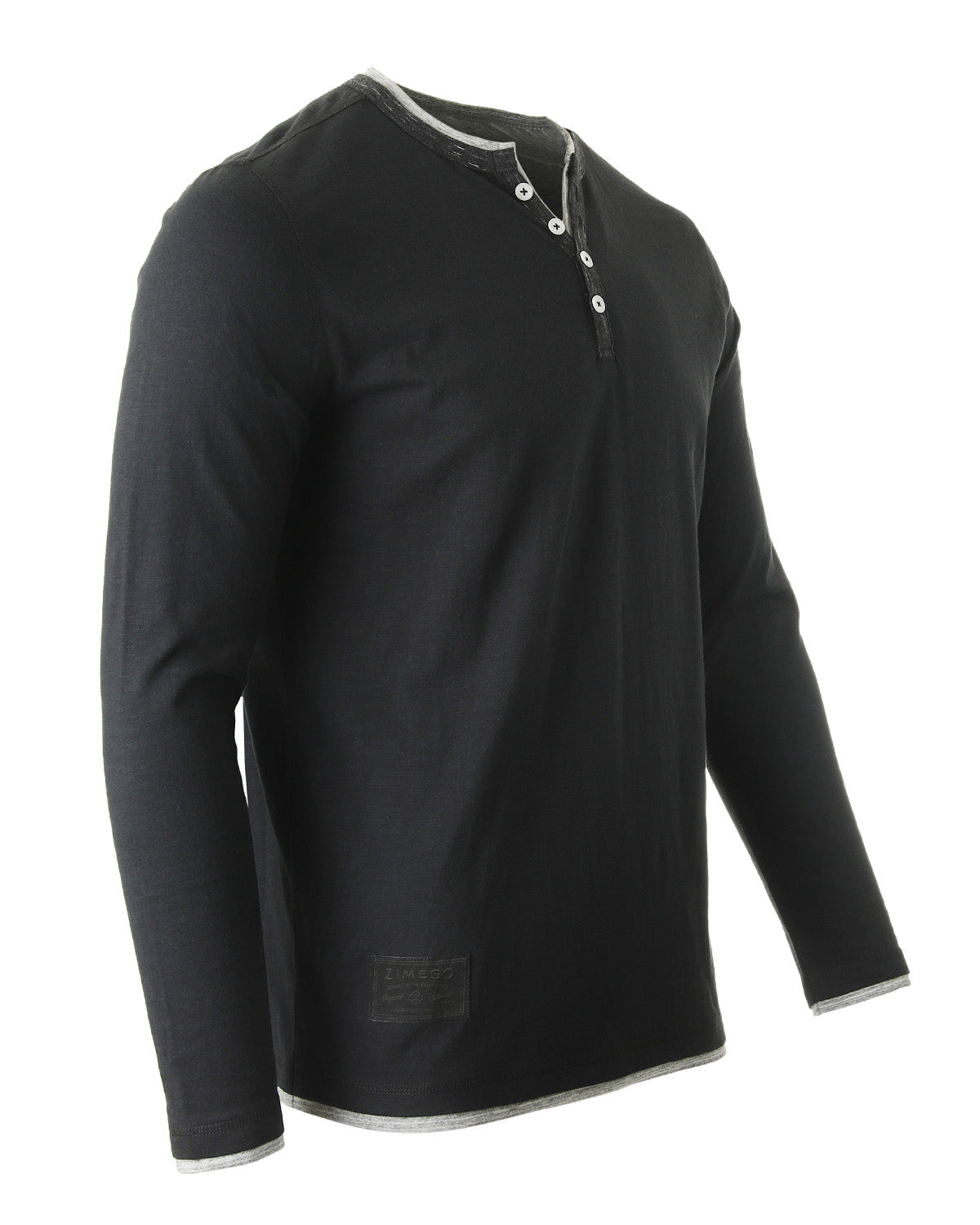 Men’s Long Sleeve Double Layered Y-Neck Fashion Henley