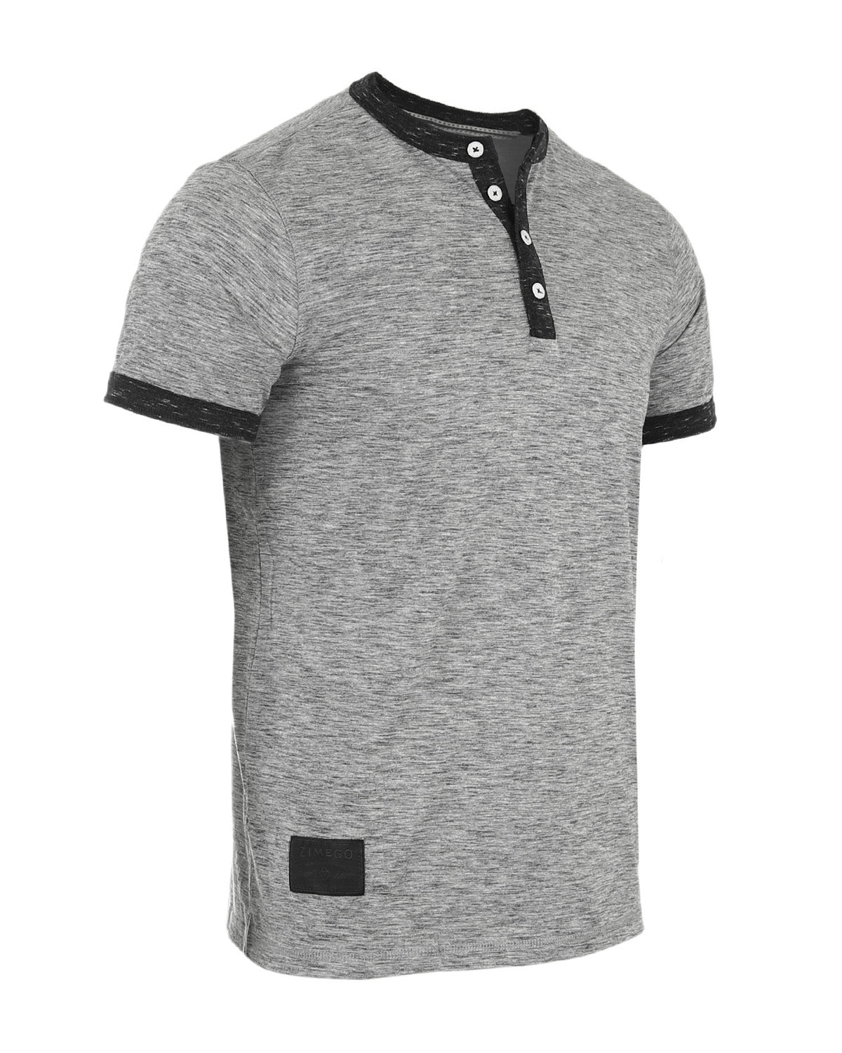 Men's Short Sleeve Contrast Ringer Button Henley Casual Outfit Shirts