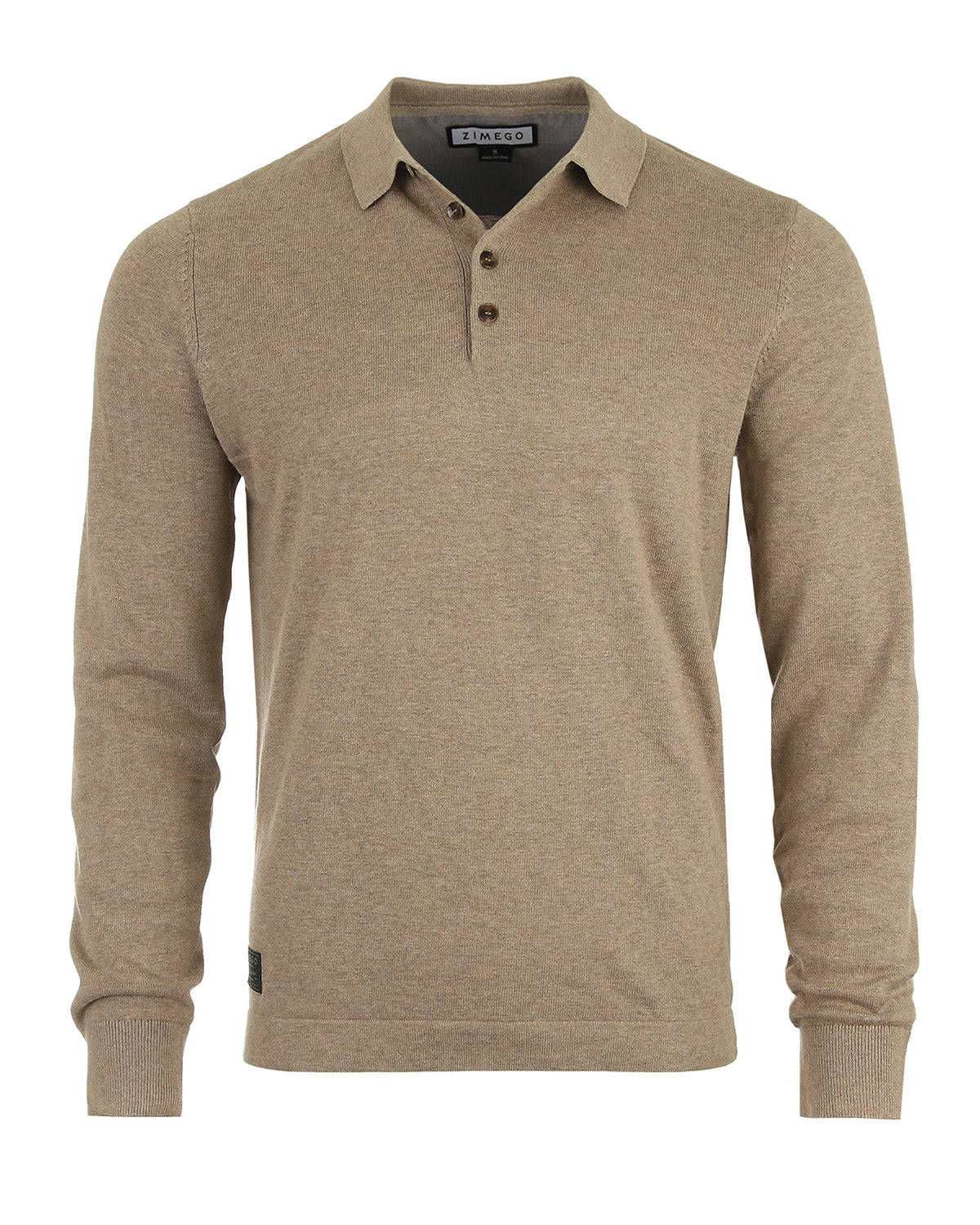 Men's Casual Polo Sweater - Long Sleeve Pullover Button Knit Shirt