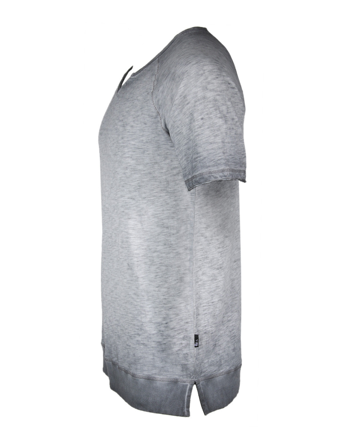 Men's Short Sleeve Vintage Wide Neck Oil Wash Raglan Side Slit T-Shirts