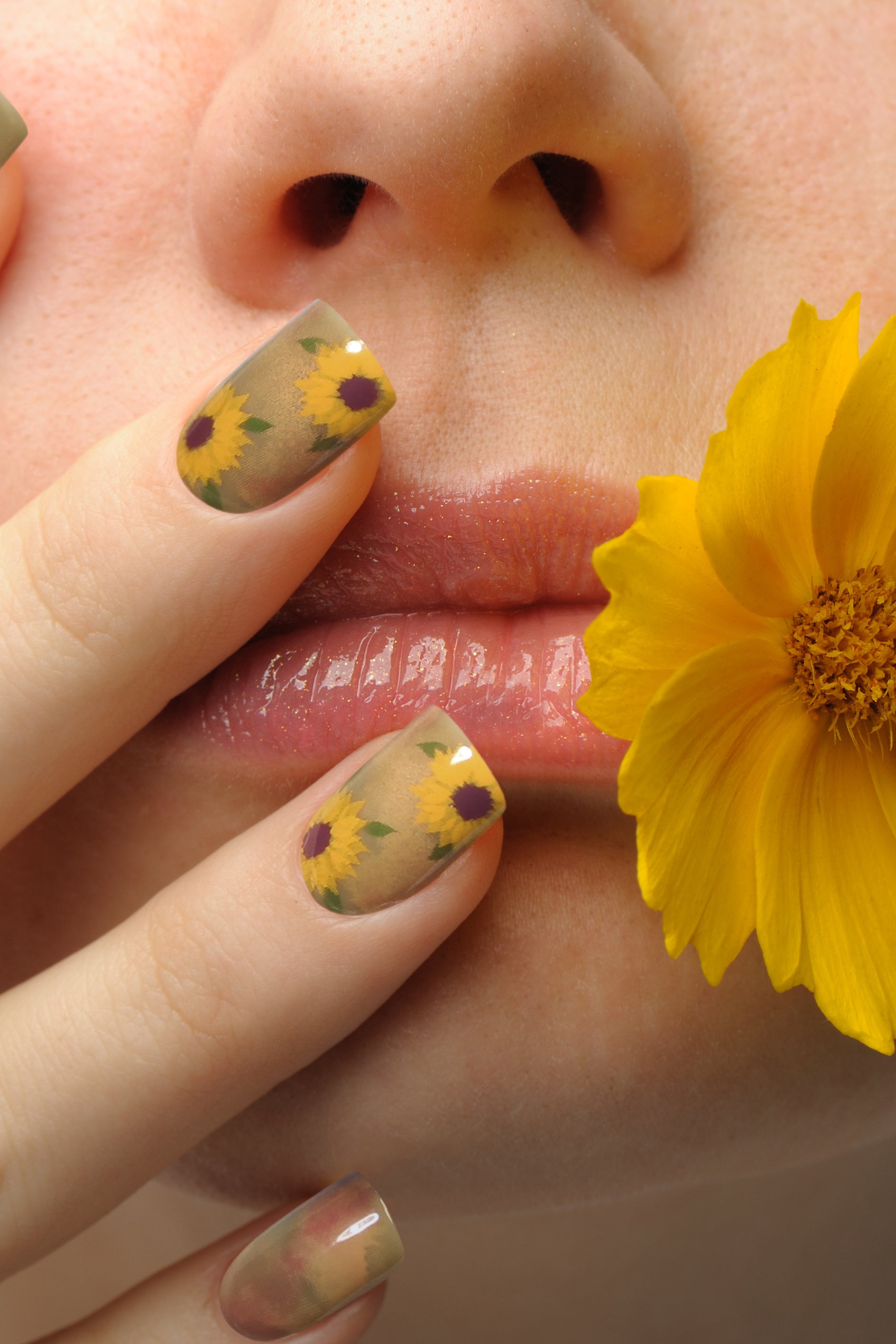 Sunflower Watercolor | Soft & Durable Press-On Nails-1